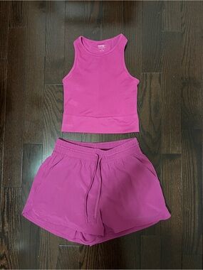 Abercrombie & Fitch Hot Pink Athletic Tank and Drawstring Shorts